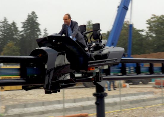 Spike Inventor and Maurer Rides CEO Jörg Beutler going for a test ride.